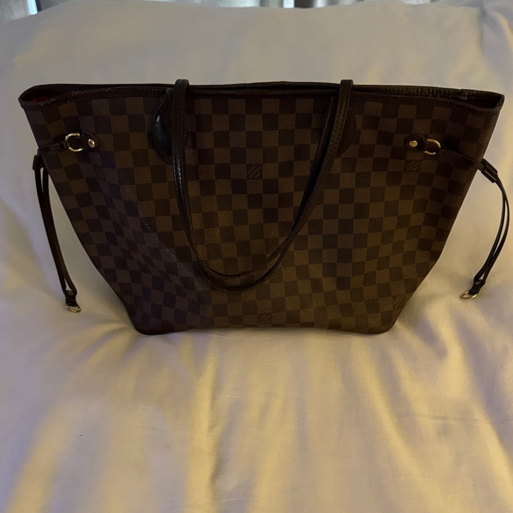 Louis Vuitton Damier Ebene Checkerboard Brown Tote